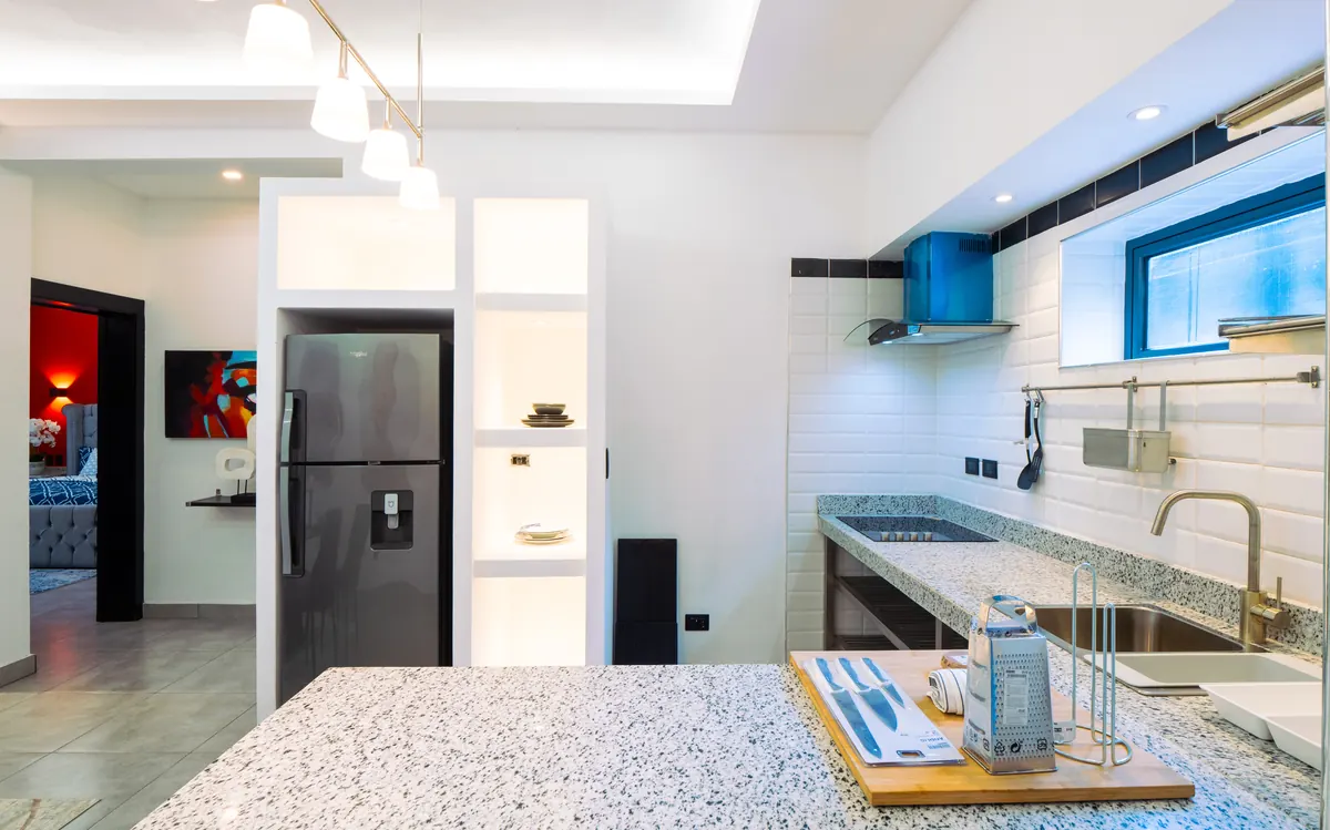 Kitchen, 1 Bedroom Apartment, Rizz Suites